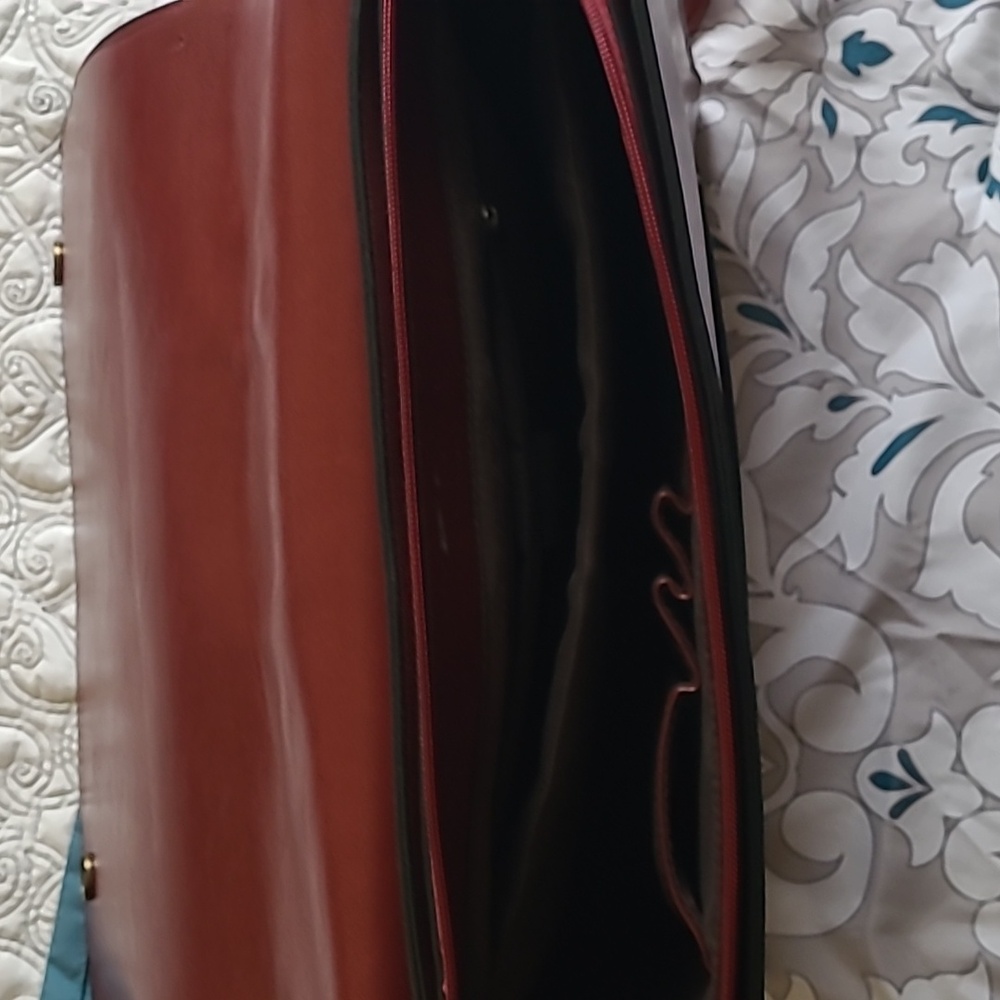 Walasa Messenger Computer Bag Red Split Leather - image 4